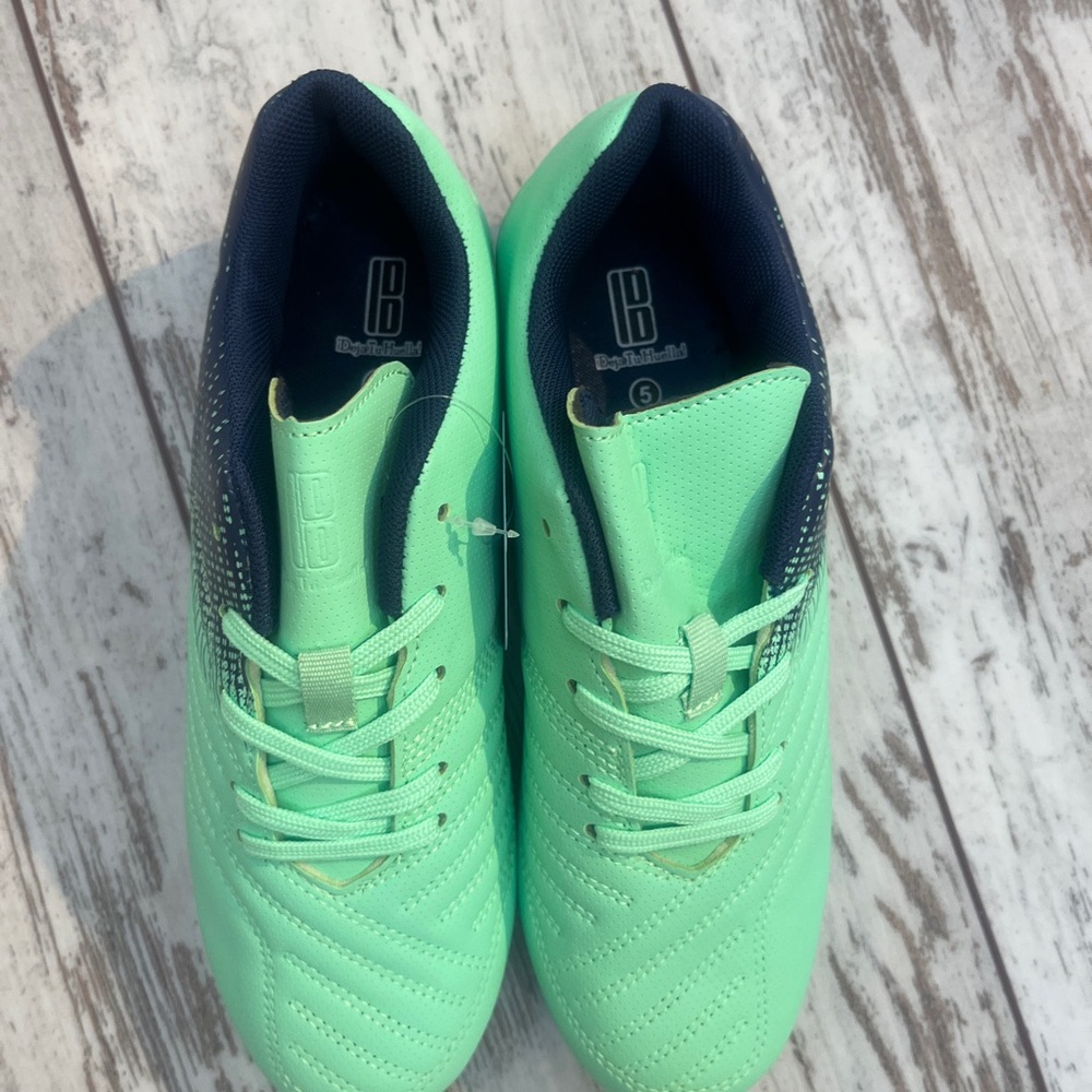 Brooman Kids Soccer Cleats Green & Navy Size 5 - Picture 14 of 16